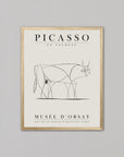 Abstract Bull Line Art by Pablo Picasso | A2 | Oak Box Frame