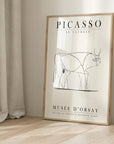 Abstract Bull Line Art by Pablo Picasso | A2 | Oak Box Frame