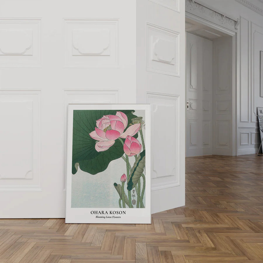 Blooming Lotus Flowers | A1 | White Box Frame