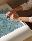 Blue Marigold Pattern Wall Art by William Morris | Oak Box Frame | A1
