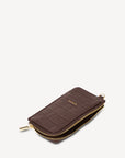 Winona Card Holder | Espresso Croc