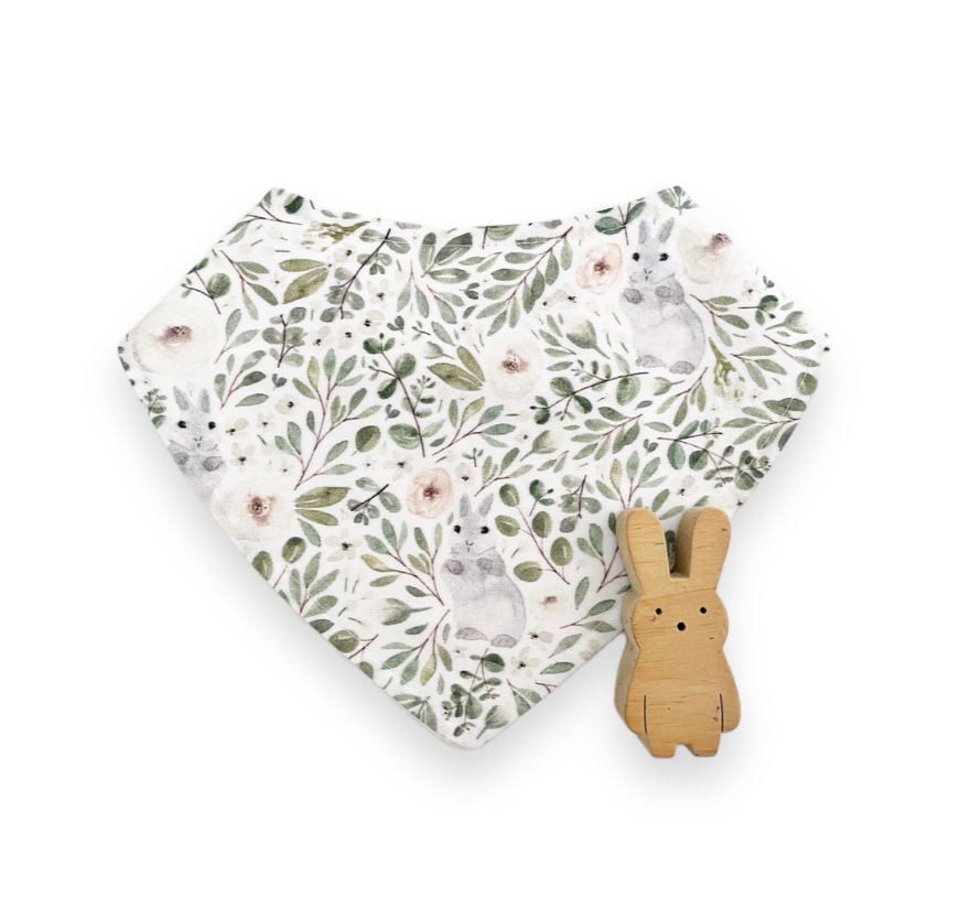 Floral Bunny Dribble Bib