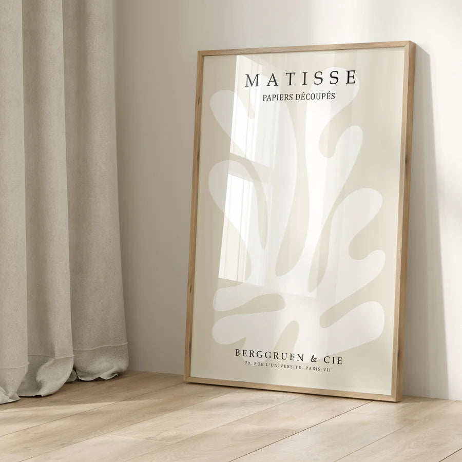Floral Neutral Wall Art By Henri Matisse | A1 | White Box Frame