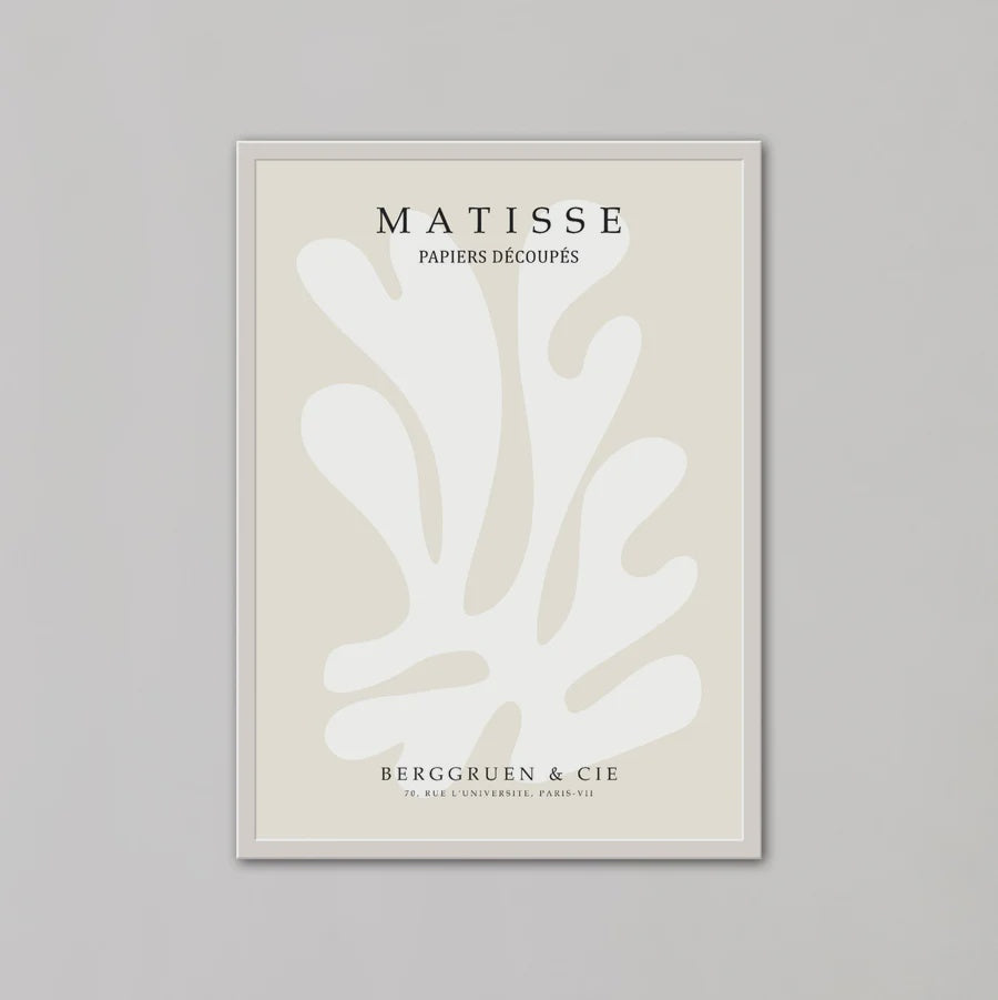 Floral Neutral Wall Art By Henri Matisse | A1 | White Box Frame