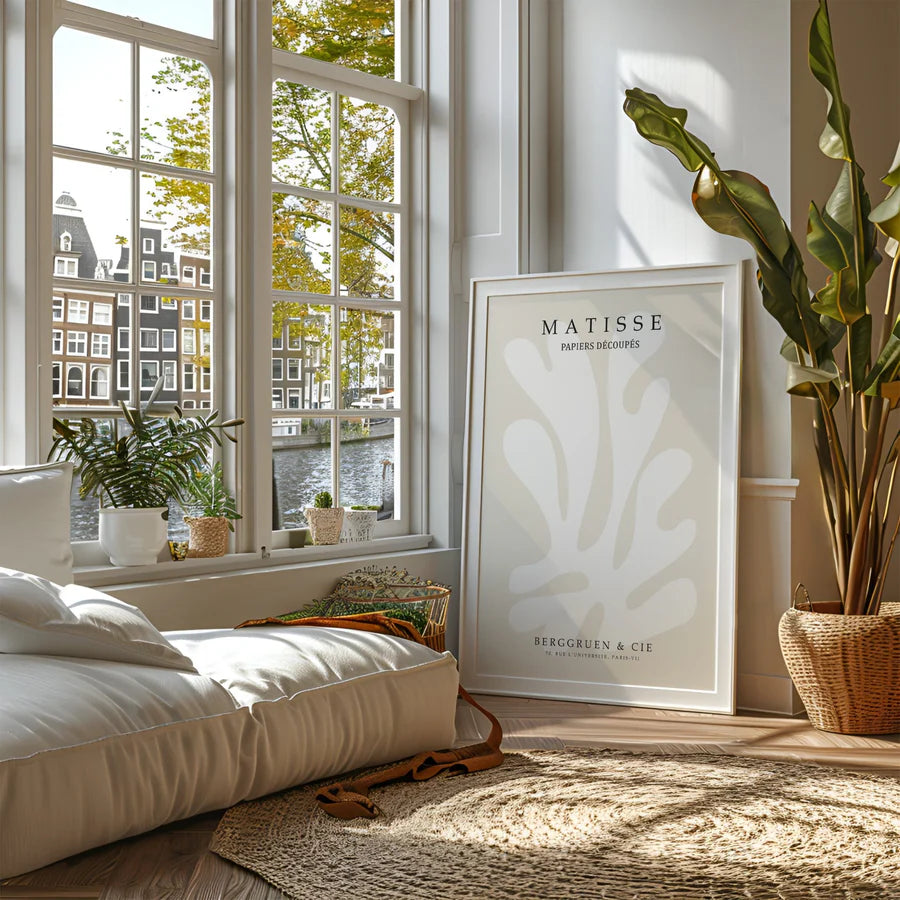 Floral Neutral Wall Art By Henri Matisse | A1 | White Box Frame
