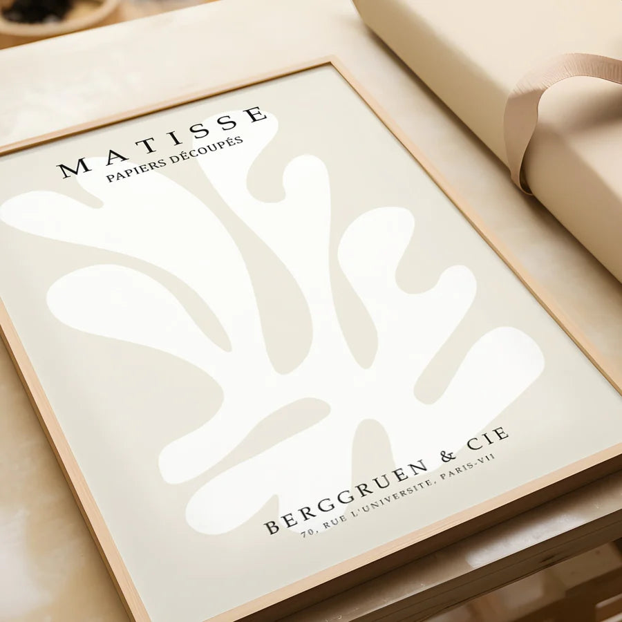 Floral Neutral Wall Art By Henri Matisse | A2 | White Box Frame