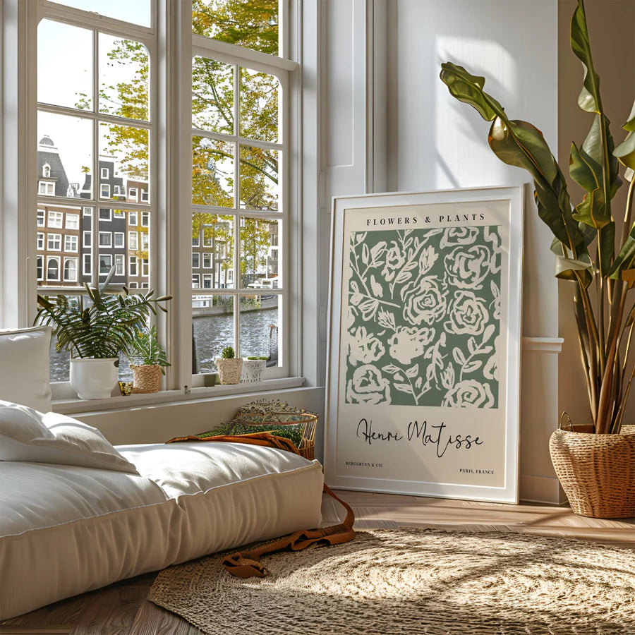 Green Flowers & Plants by Henri Matisse | A3 | White Box Frame