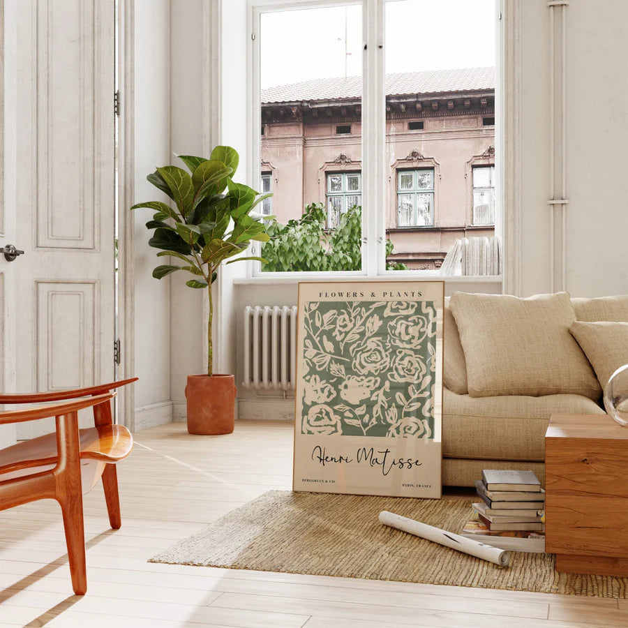 Green Flowers & Plants by Henri Matisse | A3 | White Box Frame