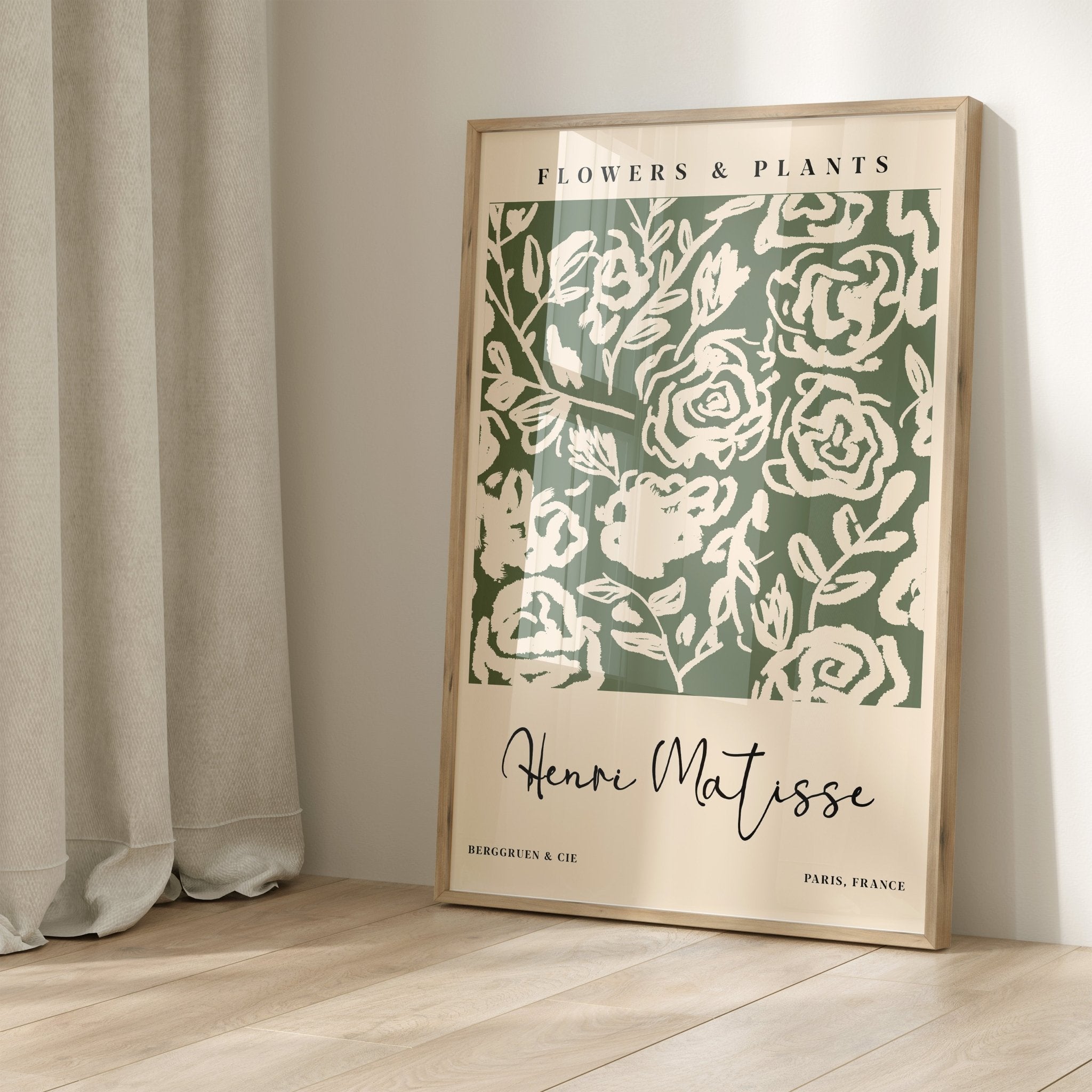 Green Flowers & Plants by Henri Matisse | A2 | Oak Box Frame
