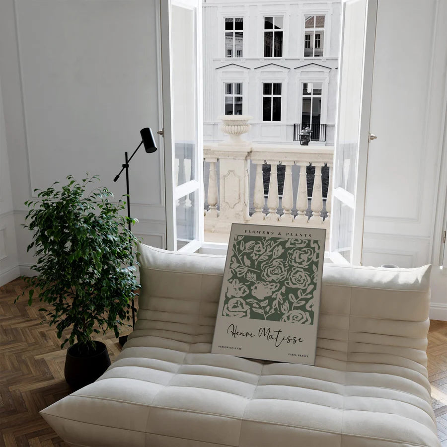 Green Flowers & Plants by Henri Matisse | A3 | White Box Frame