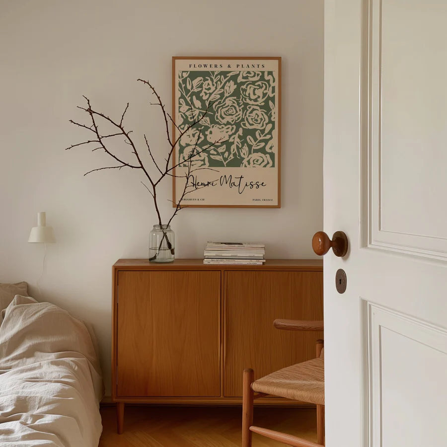 Green Flowers & Plants by Henri Matisse | A3 | Oak Box Frame