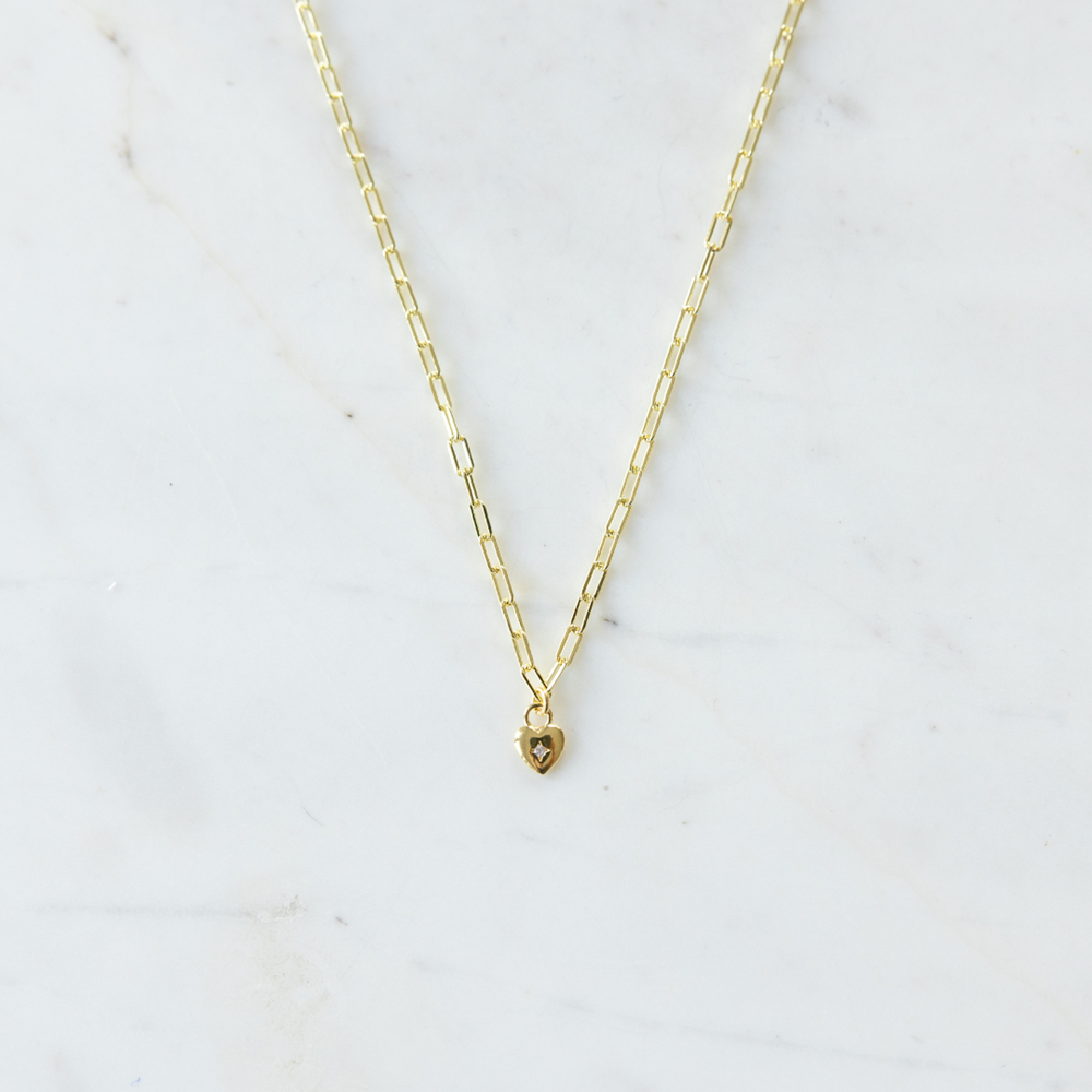 Sweetheart Mini Link Necklace | Gold