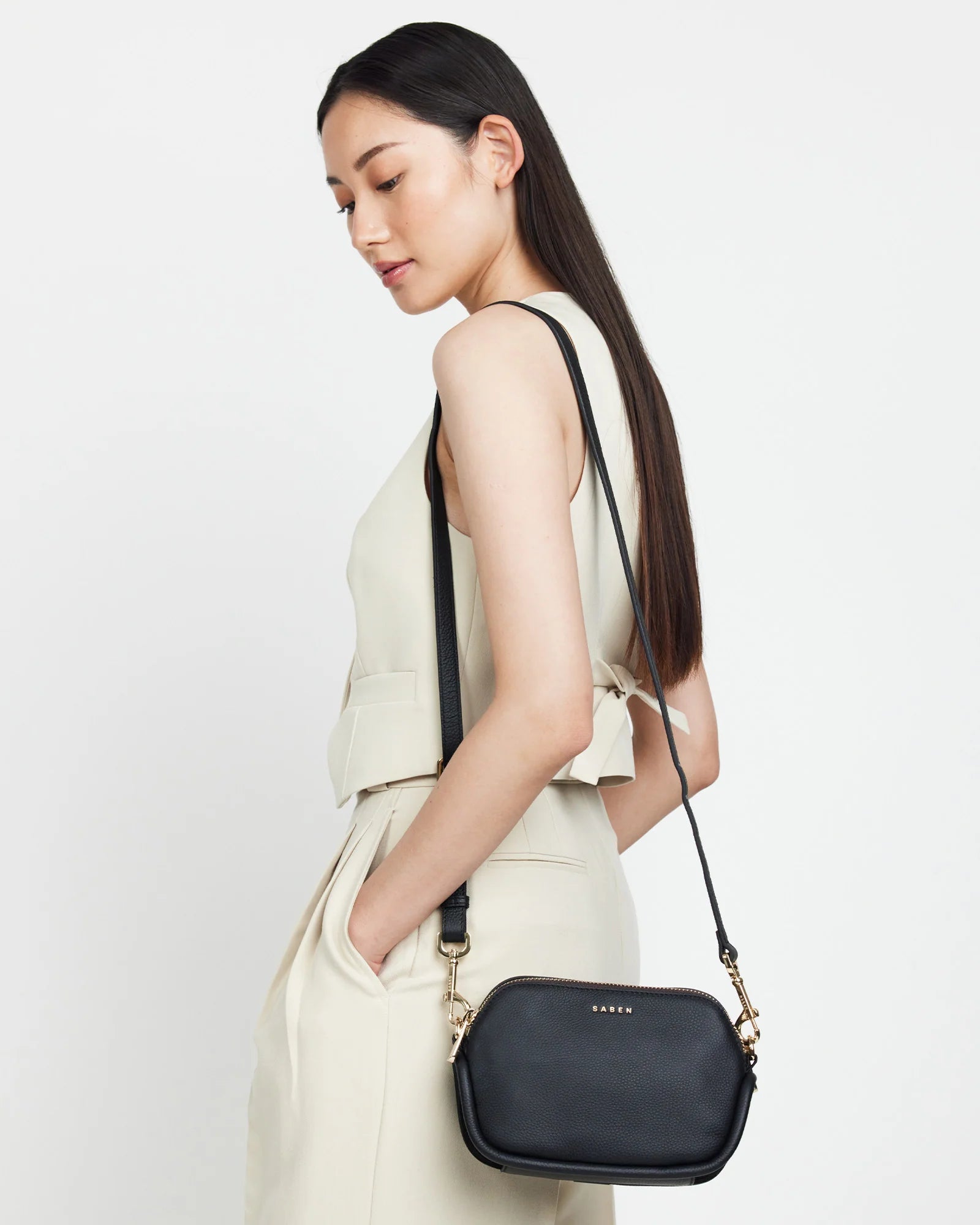 Odile Crossbody | Black + Suede