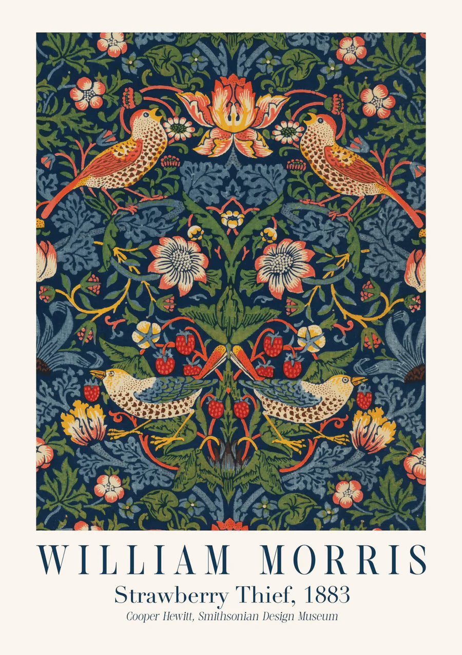 Strawberry Thief by William Morris 1883 | White Box Frame | A3