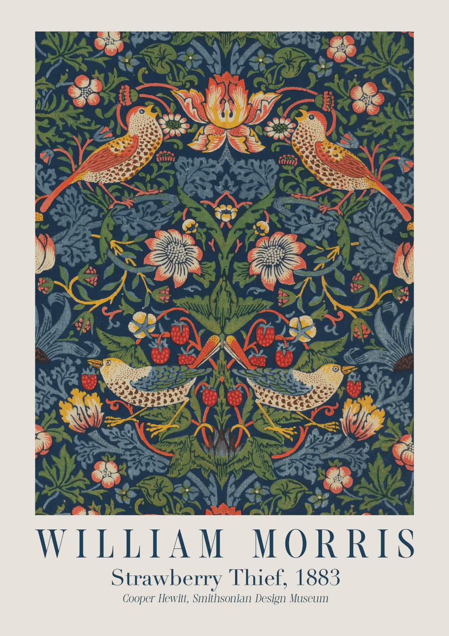 Strawberry Thief by William Morris 1883 | White Box Frame | A2