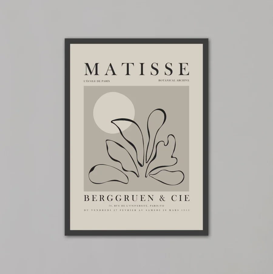 Tropical Plants Line Art By Henri Matisse | A1 | Black Box Frame