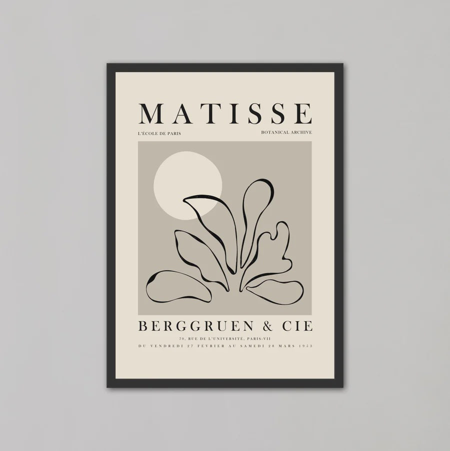 Tropical Plants Line Art By Henri Matisse | A2 | Black Box Frame