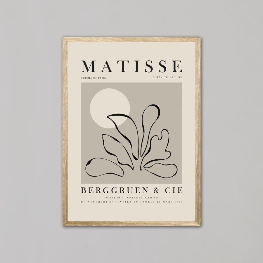 Tropical Plants Line Art By Henri Matisse | A1 | Oak Box Frame