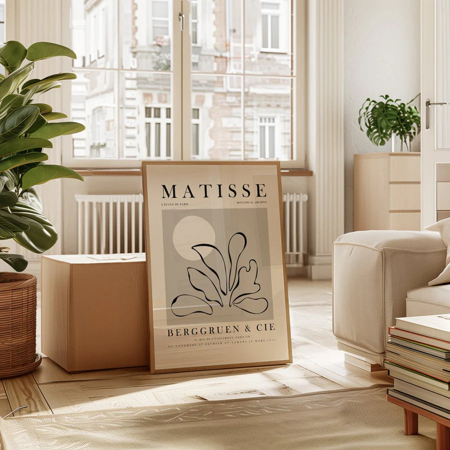 Tropical Plants Line Art By Henri Matisse | A1 | Oak Box Frame