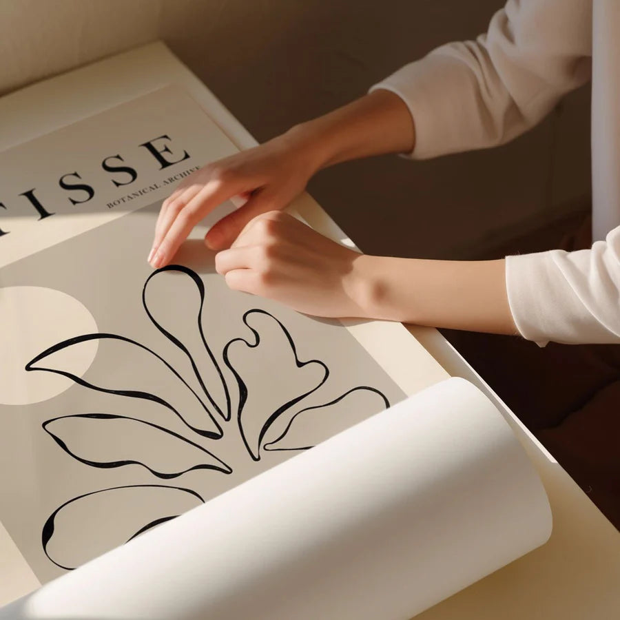 Tropical Plants Line Art By Henri Matisse | A2 | Black Box Frame