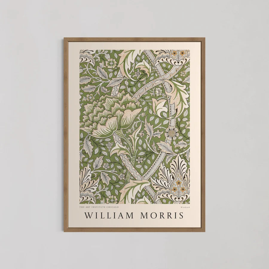 Windrush Green  Art by William Morris | A1 | Oak Box Frame