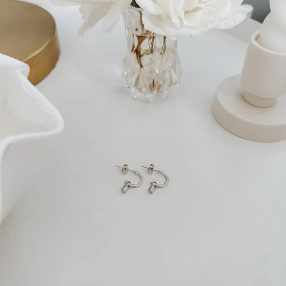 You Rock Hoop Studs | Silver