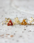 Birthstone Studs | January | Gold