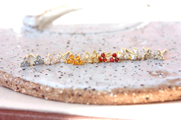 Birthstone Studs | August | Gold
