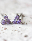 Birthstone Studs | February | Silver