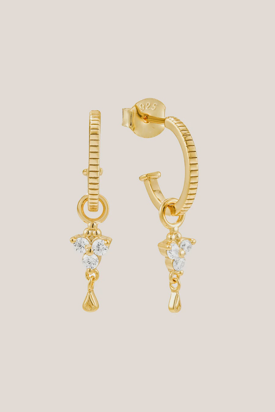 Birthstone Hoops | April | Gold