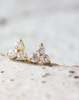 Birthstone Studs | April | Gold