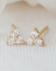Birthstone Studs | April | Gold