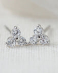Birthstone Studs | April | Silver