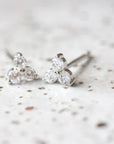 Birthstone Studs | April | Silver