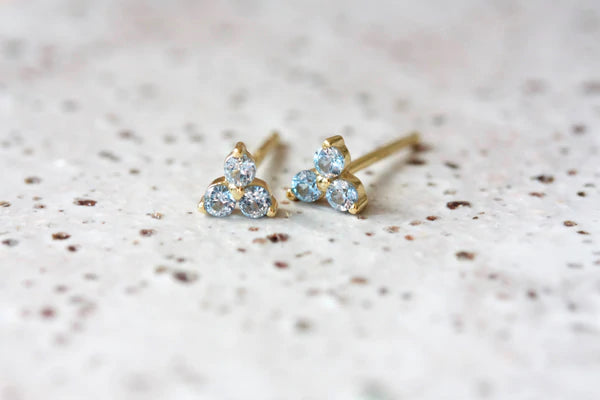 Birthstone Studs | March | Gold