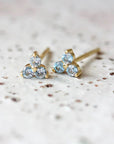 Birthstone Studs | March | Gold