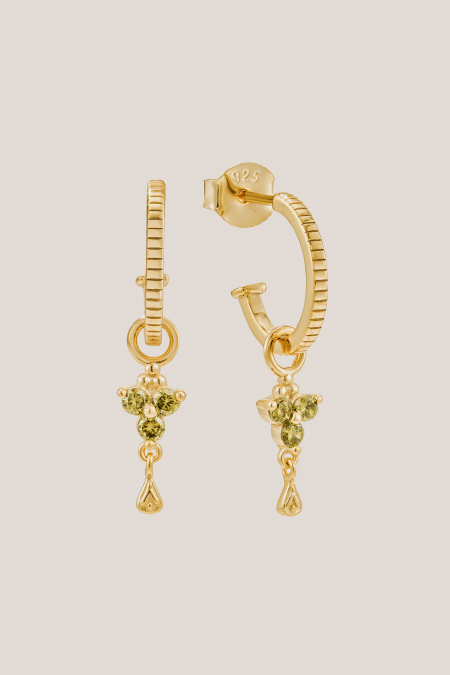 Birthstone Hoops | August | Gold