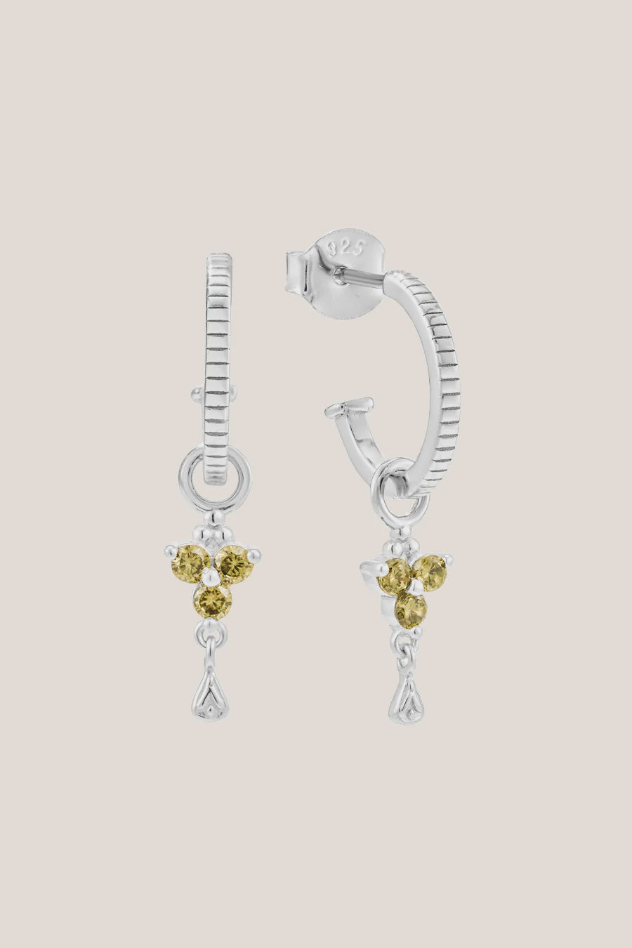 Birthstone Hoops | August | Silver