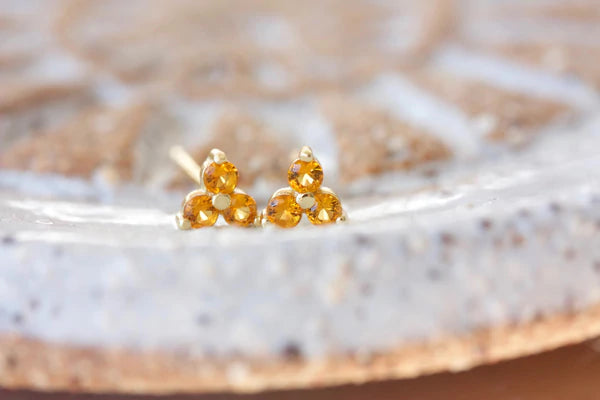 Birthstone Studs | November | Gold