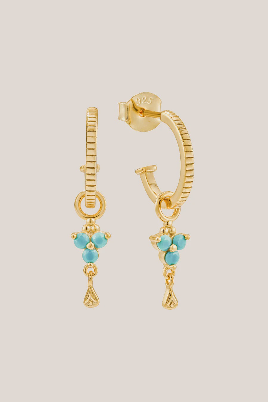 Birthstone Hoops | December | Gold