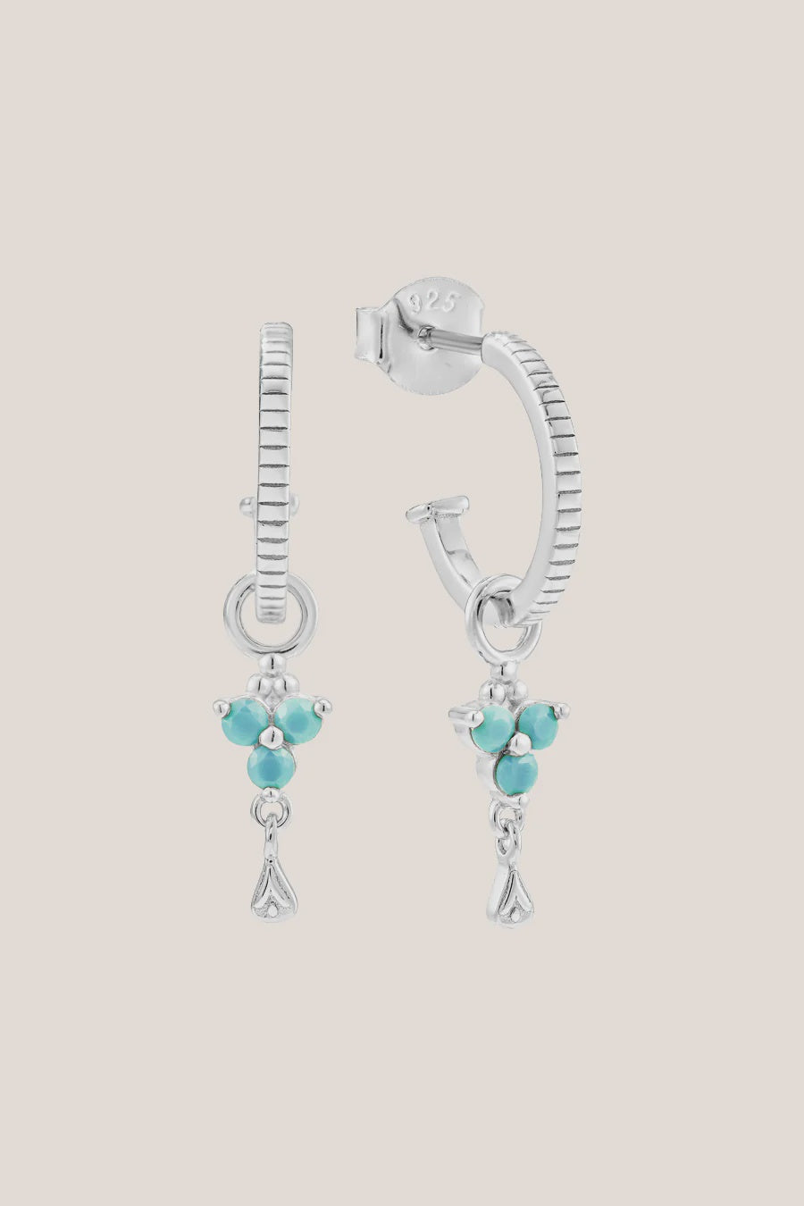 Birthstone Hoops | December | Silver
