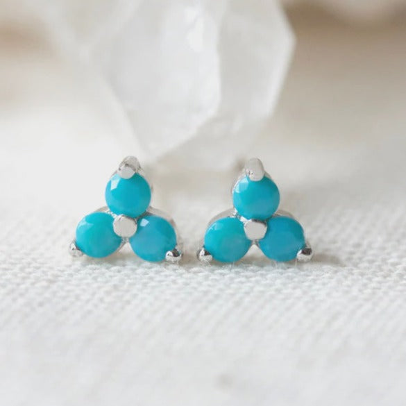 Birthstone Studs | December | Silver