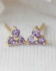 Birthstone Studs | February | Gold