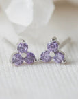 Birthstone Studs | February | Silver