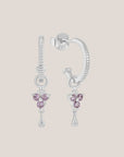 Birthstone Hoops | February | Silver