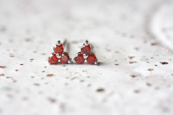 Birthstone Studs | January | Silver