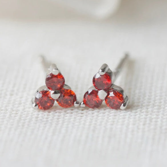 Birthstone Studs | January | Silver