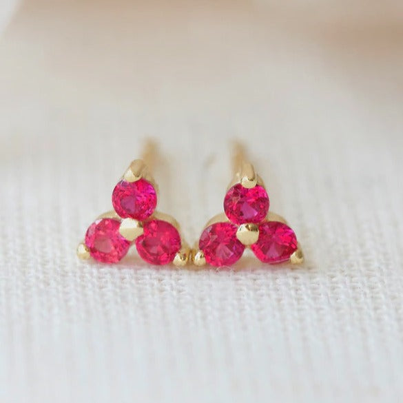 Birthstone Studs | July | Gold