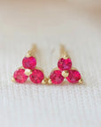 Birthstone Studs | July | Gold