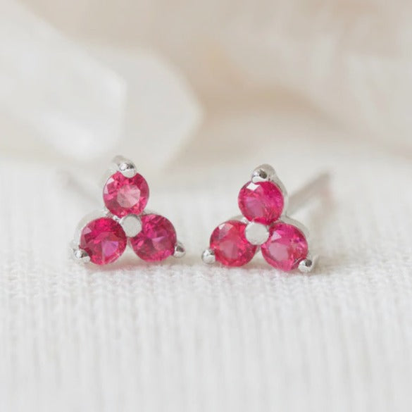 Birthstone Studs | July | Silver